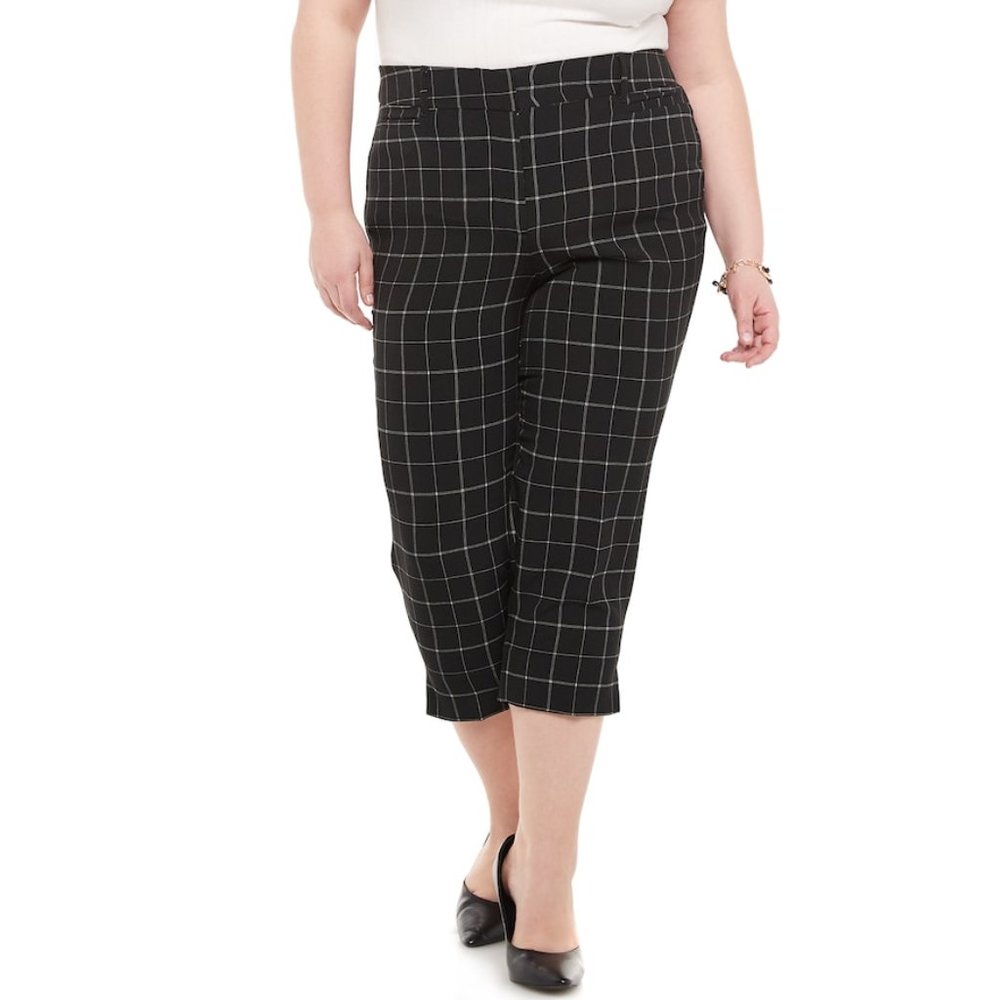 Plus Size EVRI Capri Dress Pants, Women's, Size: 18 W, Black